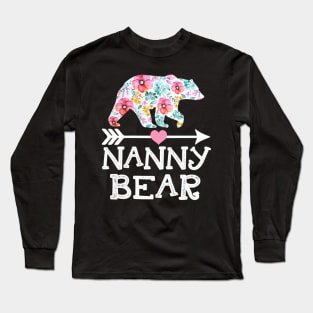 Nanny Bear Floral Happy Mothers Day Long Sleeve T-Shirt